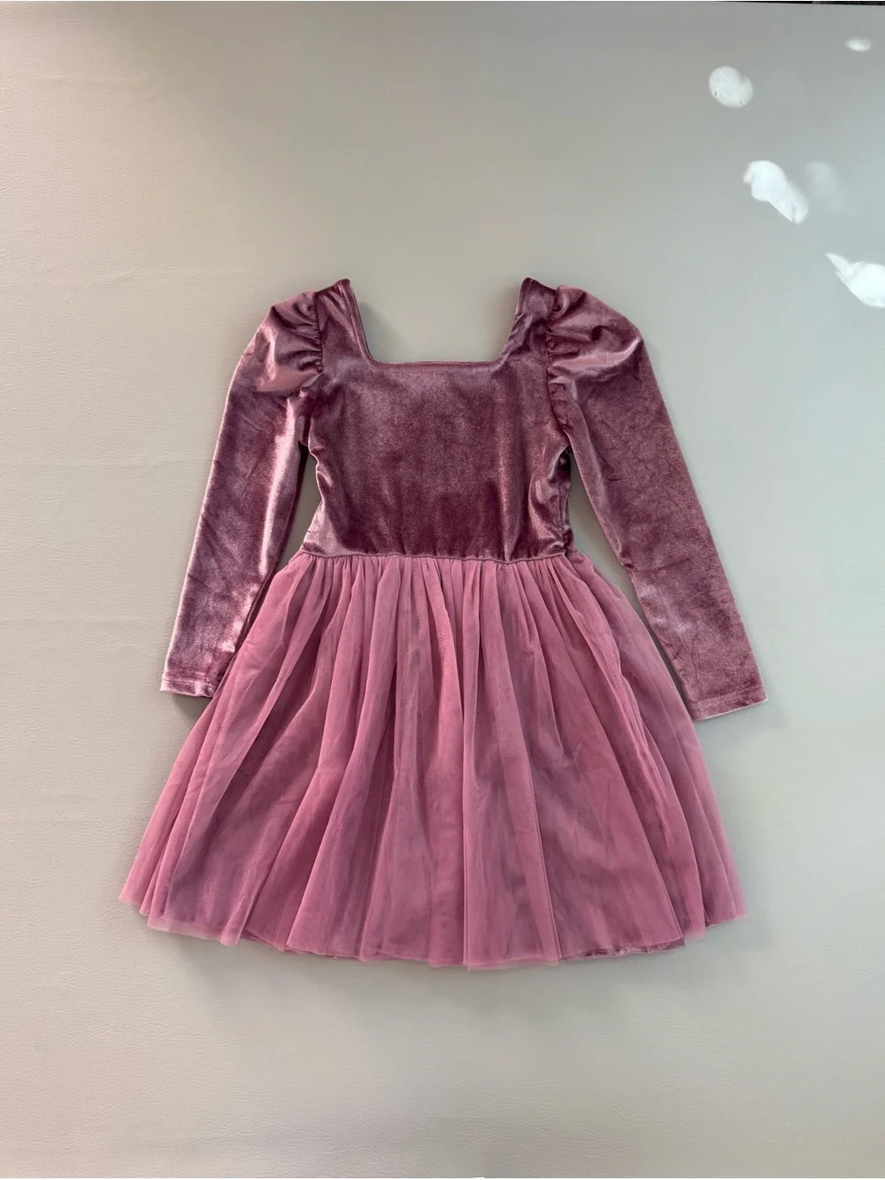 The Little Stocking Co Girls Purple Mauve Velvet Tulle Dress 7 Taylor Joelle